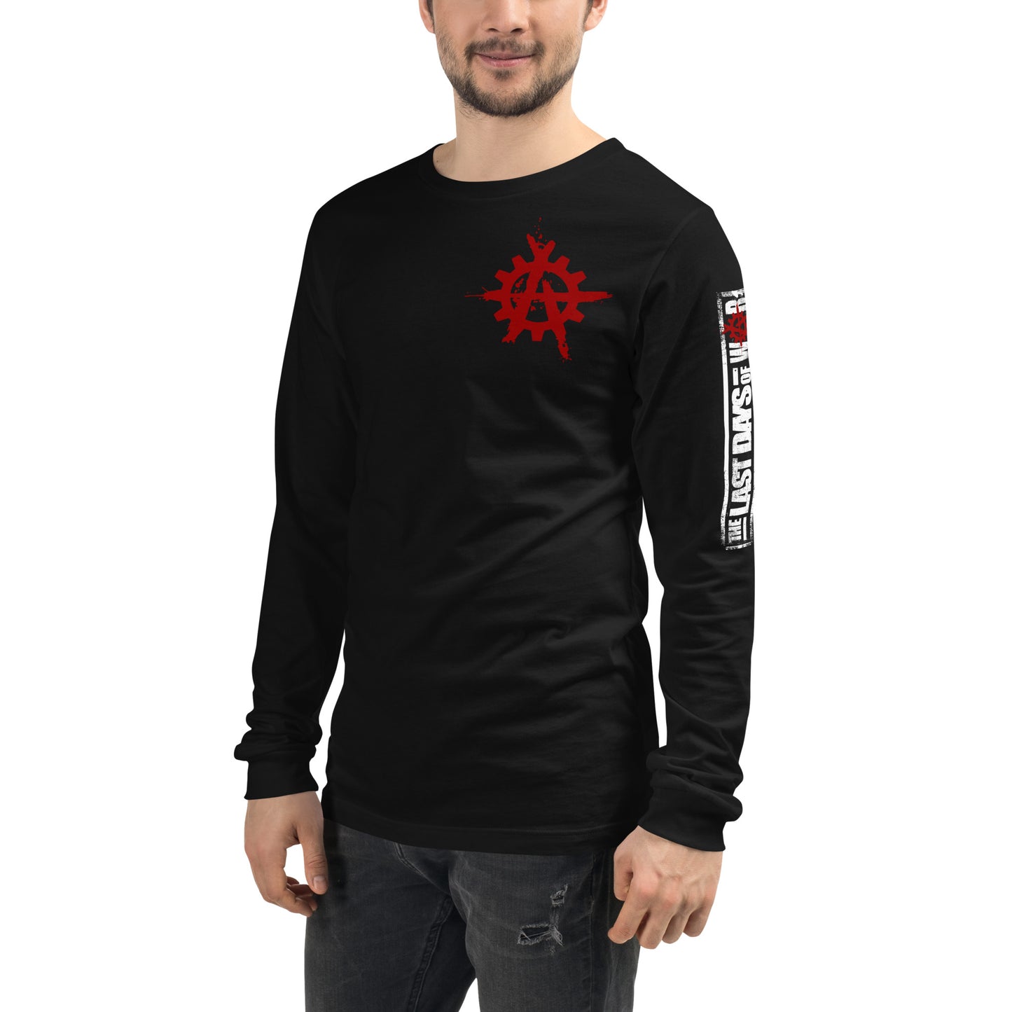 The Last Days of War Block Logo long sleeve shirt w/red emblem