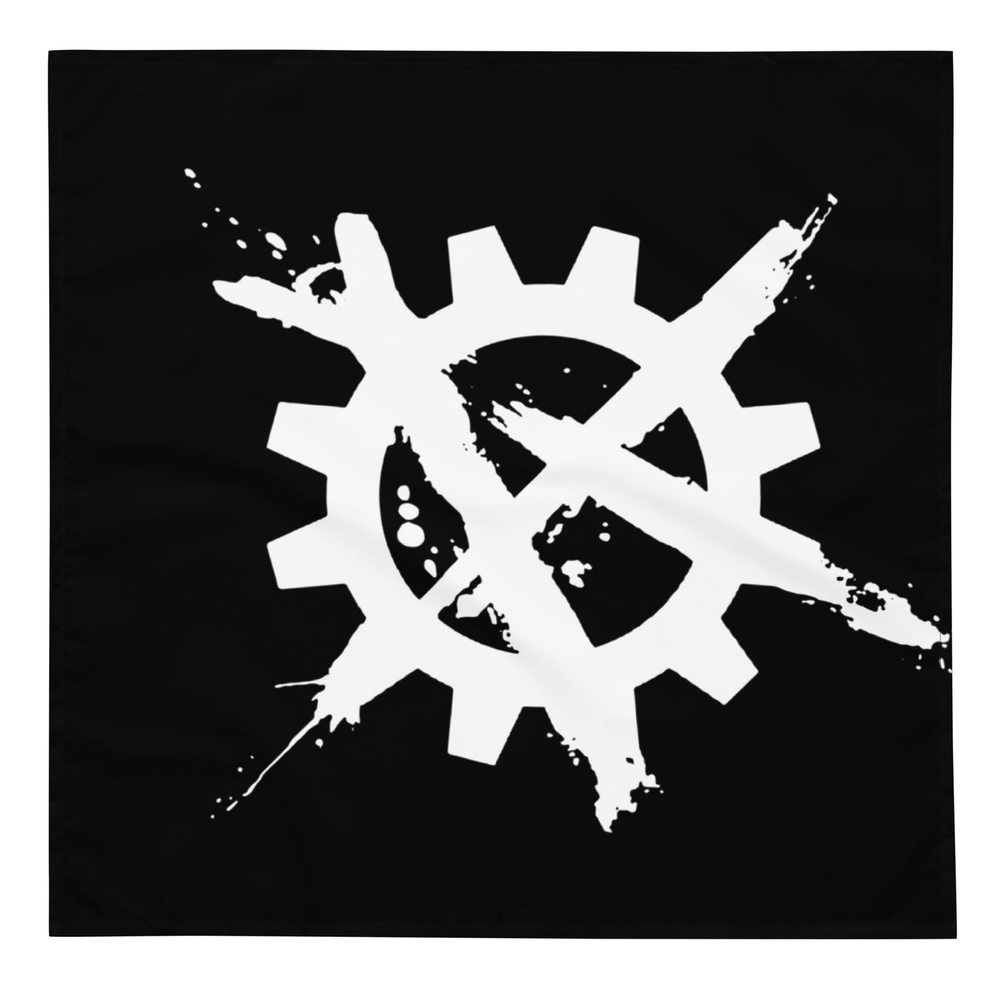 Single Logo Bandana - Black w/White
