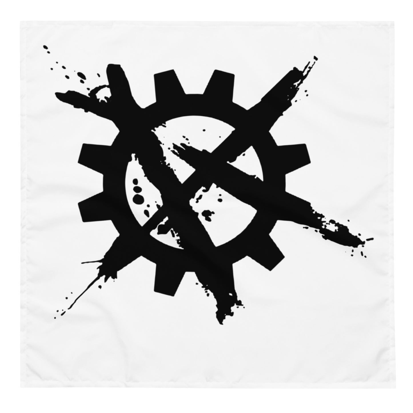 Single Logo Bandana - White w/black