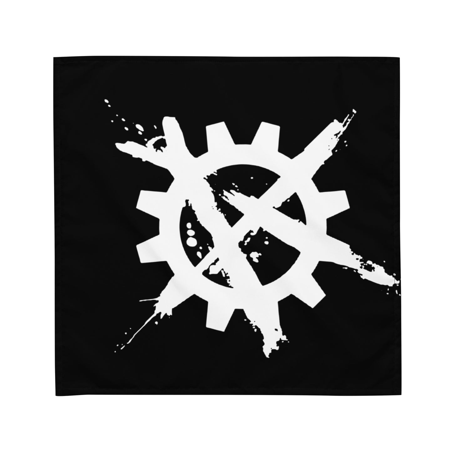 Single Logo Bandana - Black w/White