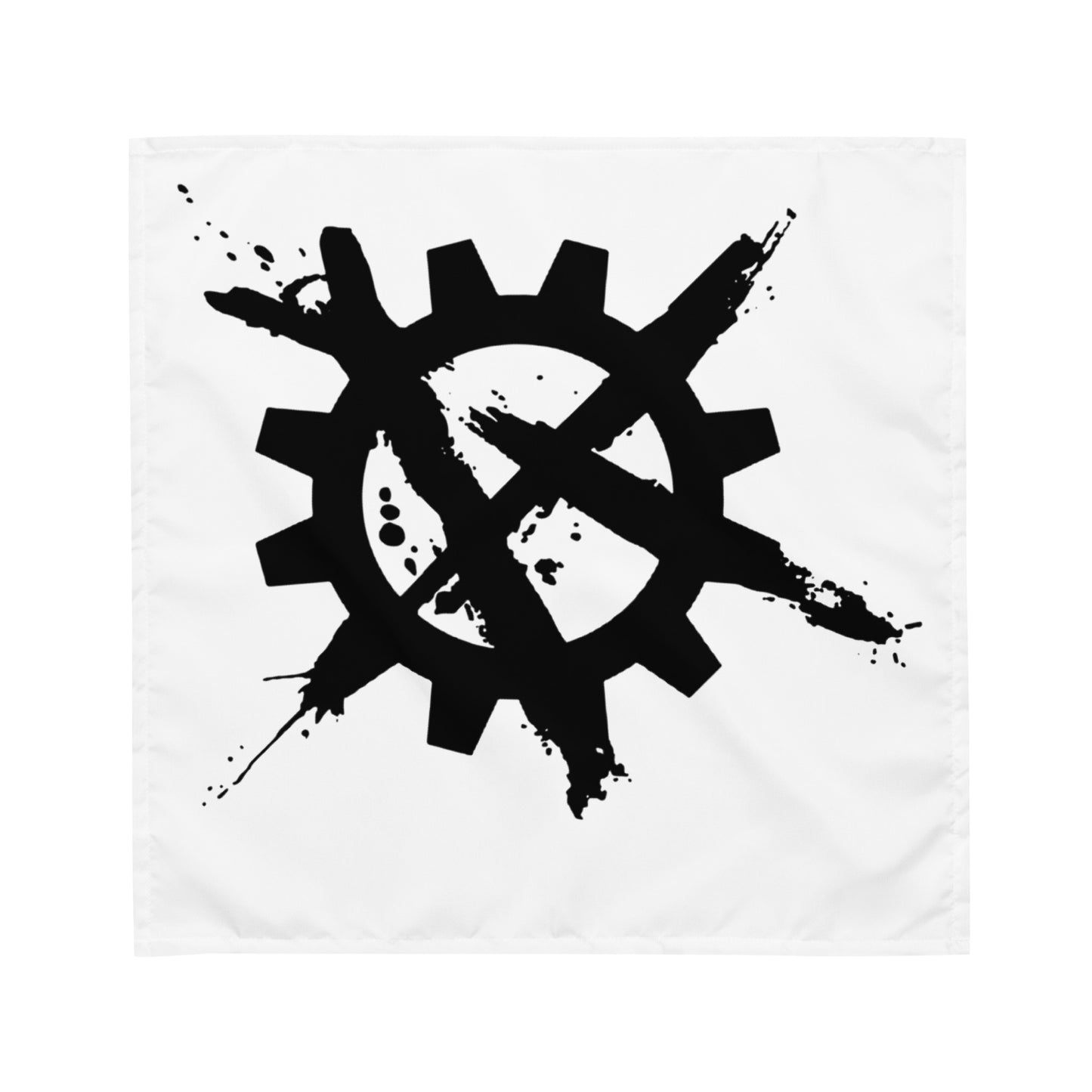 Single Logo Bandana - White w/black