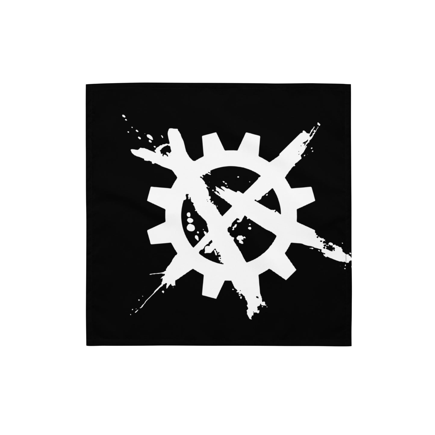 Single Logo Bandana - Black w/White