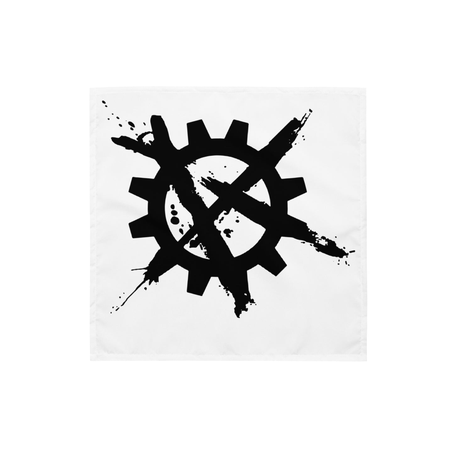 Single Logo Bandana - White w/black